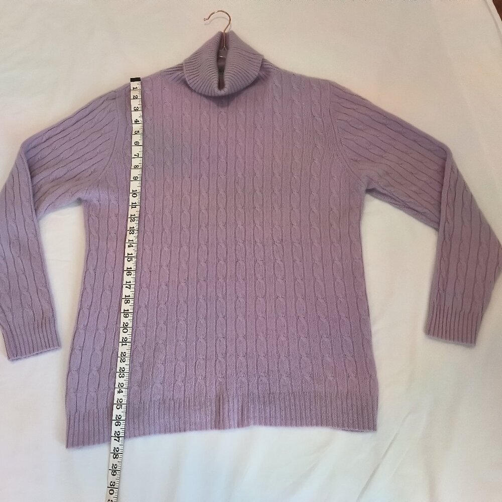 Sutton Studio Purple Cable Knit Cashmere Turtleneck/Sweater Size XL - Picture 5 of 6